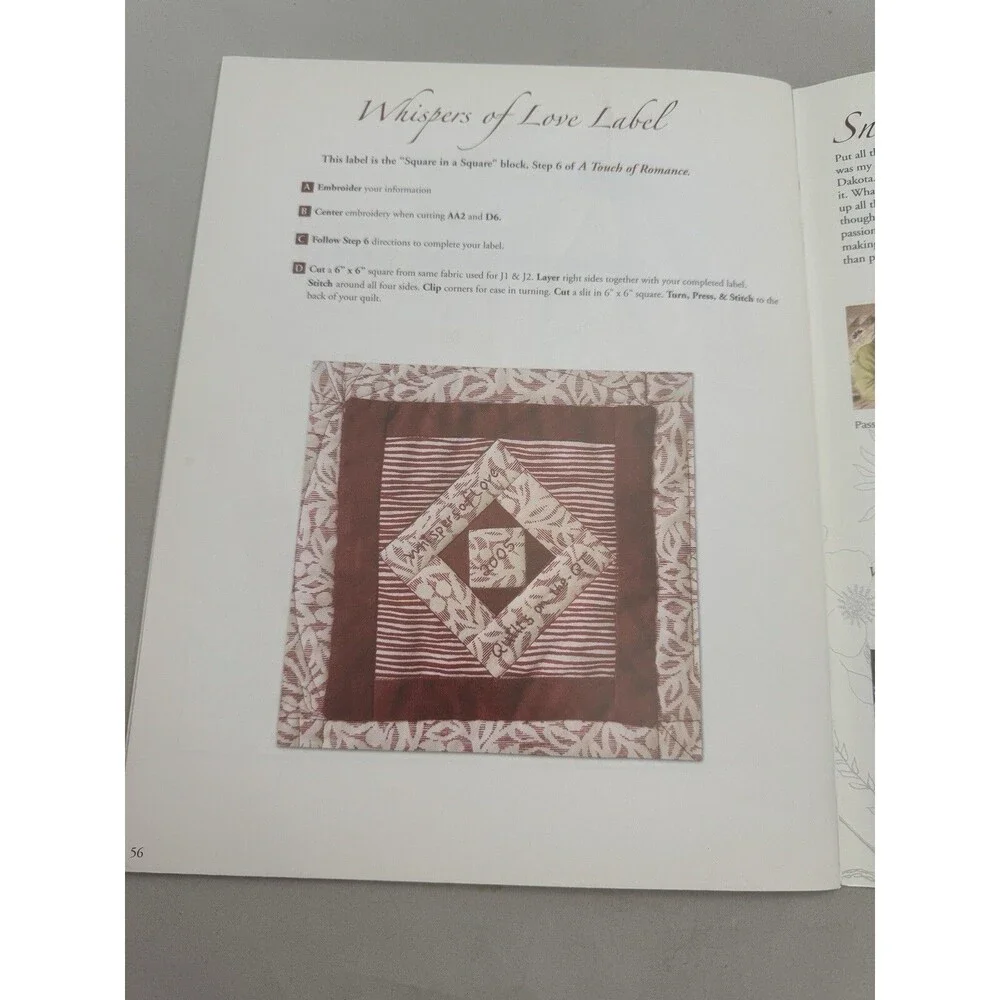A Touch Of Romance Pattern Book Vicki Lynn Quilts On The QT 2005 Sewing